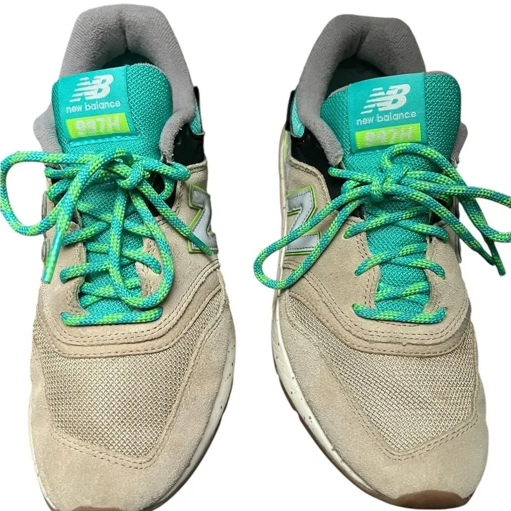 New Balance 997H Cordura Mens 7.5 Shoes Sneakers Tidepool Tan Suede Mesh Blue